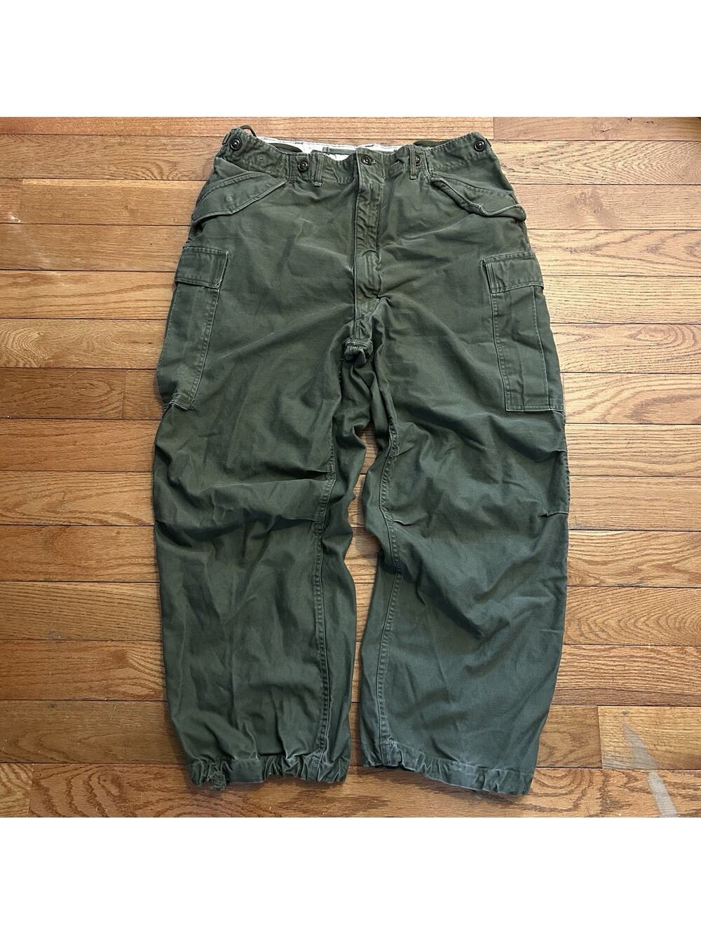 Vintage 70s Army Military Trousers Shell Field M-1951 Cargo Pants 34x28